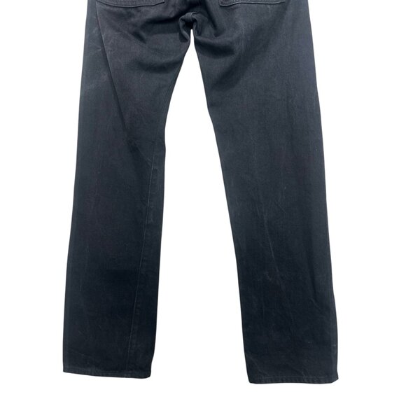Sold The Stronghold SelvedgenStraight Leg Jeans Men 34 Black Button Fly Moto Roc - Picture 12 of 16